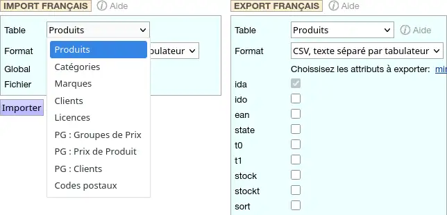 L'interface ERP